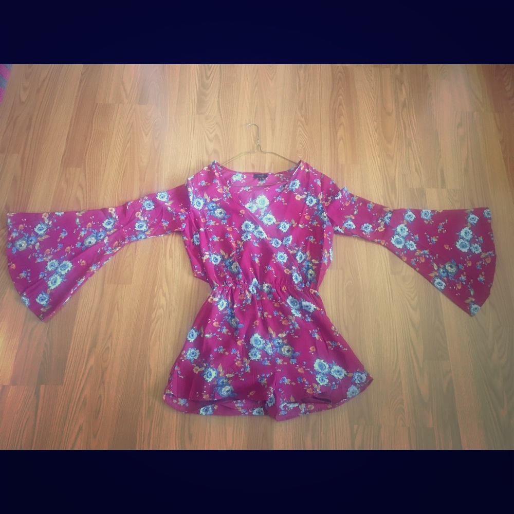 Burgundy Floral Romper